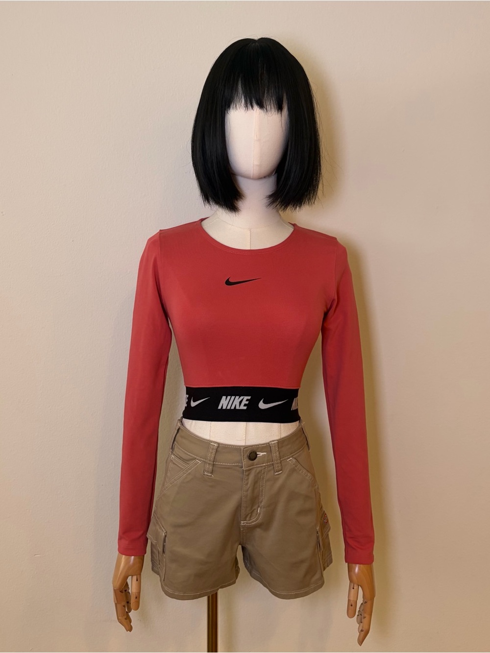 Nike Long Sleeve Crop Top Salmon Pink XS NWOT